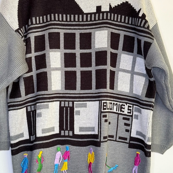 Vintage 80s Bloomingdale’s Next Generation Bloomies Storefront Pop Art Sweater M - Picture 2 of 11